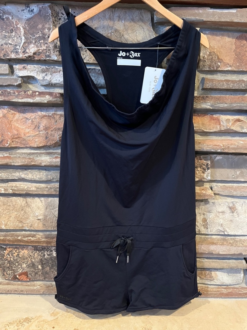 Jo+Jax Rompie Black Draped Dance Romper